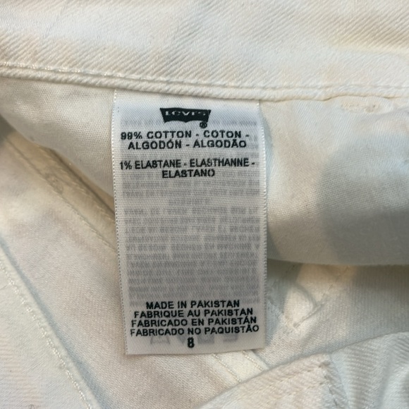 Levi's Jean Shorts Women's Size 8 White Denim - Picture 3 of 4